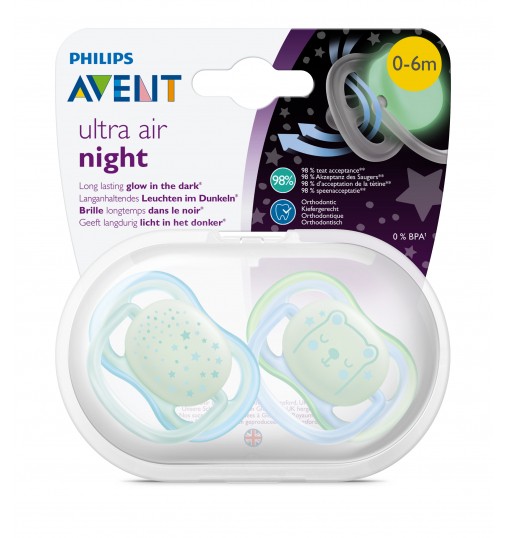 Philips Avent Ultra Air Night Karanlıkta Parlar Gece Emziği 0-6 ay Erkek