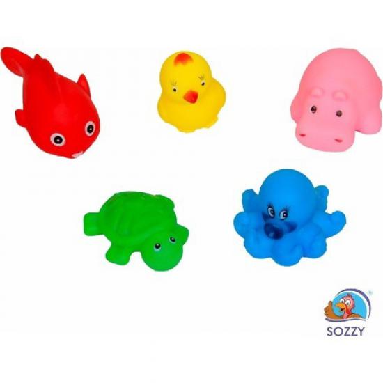 Sozzy Toys Neşeli Banyo Oyuncakları Sevimli Hayvanlar 5’li