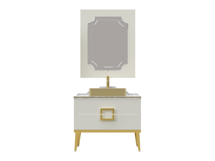 Pierre Cardin Mercury White Gold 90 cm Banyo Dolabı