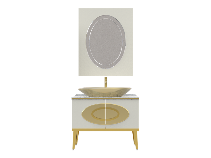 Pierre Cardin Satürn White Gold 90 cm Banyo Dolabı