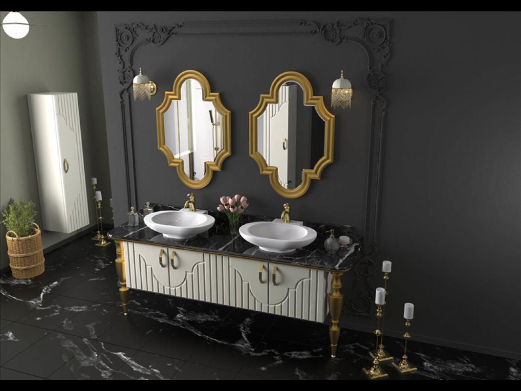 Pierre Cardin Flora Black Gold 206 cm Banyo Dolabı